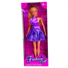 Papusa cu Rochie Scurta Violet - Fashion Doll, 30 cm foto