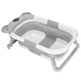 Cadita de baie pliabila pentru bebelusi cu termometru electronic LCD pentru temperatura apei,capacitate 27,5 L,dop de scurgere,pentru copii 0-15 lu