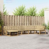 vidaXL Set 7 piese canapele exterior lemn acacia perna alb bej mobilier gradina