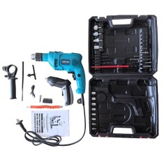 Masina de gaurit cu percutie + Surubelnita electrica Campion 35 piese, valiza