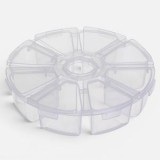 Organizator Rotund din Plastic cu 8 Compartimente pentru Obiecte Mici, CMCLASS