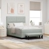 Pat VidaXL Gri Deschis 140x200 cm Catifea cu Saltea, Topper si Banca Inclusa