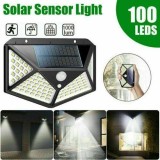 Lampă solară cu LED pe toate părțile Lampă cu inducție luminoasă umană, impermeabilă, &icirc;n aer liber, &icirc;n curte