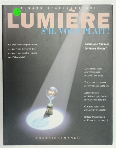 LUMIERE S&#039;IL VOUS PLAIT ! par DOMINIQUE GAUSSEN et CHRISTINE MONNET , 1996