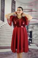 A768-81111 Rochie eleganta de seara cu paiete si voal