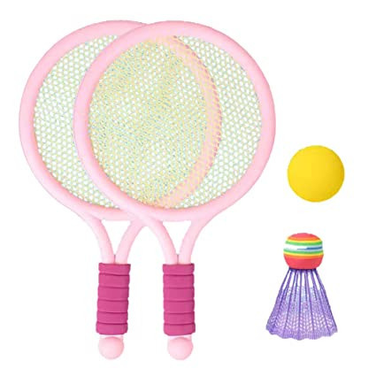 Set 2 rachete badminton roz cu fluturas si minge | arhiva Okazii.ro