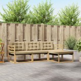vidaXL Set de canapele de exterior cu pernă 4 pcs Alb și Bej 3388555