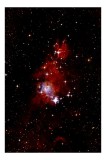 Tablou Canvas, "Calea Lactee &icirc;n Splendoare Cosmică", Stele, Nebuloasă, Roșu, Luminozitate, Spațiu, Mister, Univers, Imensitate, 26 x 39 cm, CMCLASS