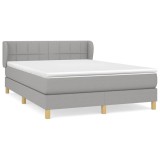 Cumpara ieftin Pat continental, gri deschis, 140x200 cm, material textil