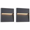 VidaXL Lămpi de perete LED de exterior, 2 buc., negru, 3 W, pătrat