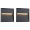vidaXL Lămpi de perete LED de exterior, 2 buc., negru, 3 W, pătrat