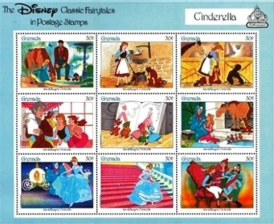 Grenada 1988 Cartoon, Disney, Cinderella, perf.sheetlet, MNH AD.014 foto