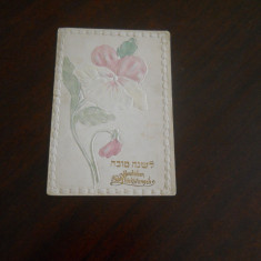Ilustrata-Litografie in relief,necirculata cca.1900 floare, tematica evreiasca