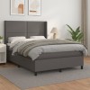 VidaXL Pat box spring cu saltea, gri, 140x190 cm, piele ecologică 3132439