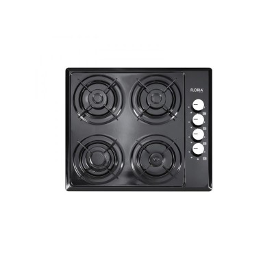 Plita incorporabila Floria, 4 ochiuri, 0.6 W, duze de schimb incluse, aprindere electrica, otel emailat, Negru foto