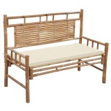 Cumpara ieftin Banca de gradina cu perna, 120 cm, bambus