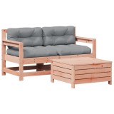 Set mobilier de gradina cu perne, 3 piese, lemn masiv douglas