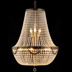 Candelabru sticla transparenta, fier maro &Oslash; 60x85/200 cm E14/max 12x40W