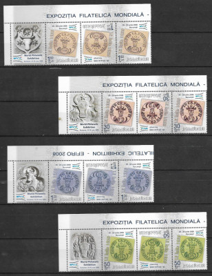 2006, LP 1735 - Expozitia filatelica EFIRO, straif 4 timbre x 4 valori foto