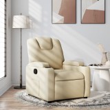VidaXL Fotoliu rabatabil, crem, material textil