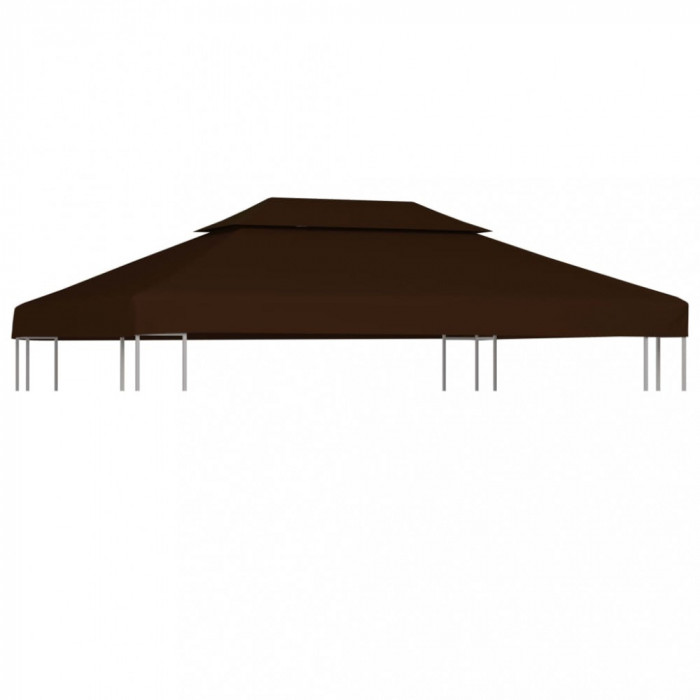 Acoperiș de pavilion, 2 niveluri, maro, 4x3 m, 310 g/m&sup2;