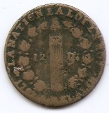 Franta 12 deniers 1792 D - Louis XVI, Bronz, 28,5 mm KM-600.5, Europa
