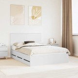 Cumpara ieftin Cadru de pat cu sertar Alb 150 x 200 cm Lemn Ingineresc