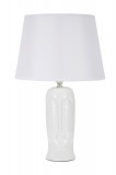 Lampa de masa, Face Statua, Mauro Ferretti, 1 x E27, 40W, 30 x 30 x 46 cm, ceramica/fier/textil, alb