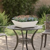 vidaXL Ghiveci Plastic Alb 50x50x15cm Otel - Set 5 Bucati - Ghivece Gradina Moderne, Rezistente UV