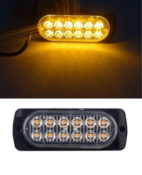 12 Led 12v 24v Lumina de intermitenta stroboscopica subtire