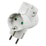 Adaptor triplu cu 3 prize Schuko 16A 3680W V-Tac, alb