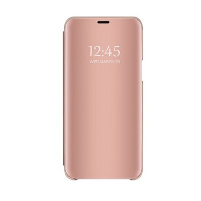 Husa Samsung, Galaxy A7 2018,A750F Clear View Flip Mirror Stand, Rose foto