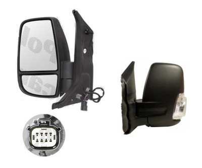 Oglinda usa exterioara Ford Transit/Tourneo, 01.2014-, partea Stanga, reglare electrica; textil; incalzit; scurt; sticla convexa; geam cromat; rabata foto