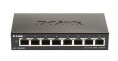 D-link switch dgs-1100-08pv2 8 porturi gigabit poe 802.3af poe budget64w capacity 16gbps 4k mac desktop foto