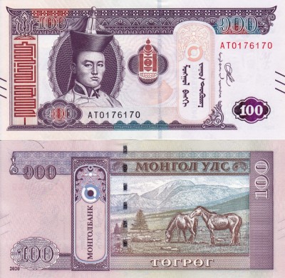 MONGOLIA 100 tugrik 2020 UNC!!! foto