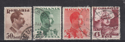 ROMANIA 1934 LP 108 CAROL II FARA POSTA UZUALE SERIE STAMPILATA foto