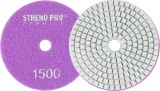Disc diamantat de lustruire Strend Pro Premium P1500, 100 mm, cu arici, pentru lustruire umeda (wet polishing)