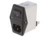 Conector alimentare AC SCHAFFNER C14, 4A 250VAC, Filtru montaj panou, FN283-4-06