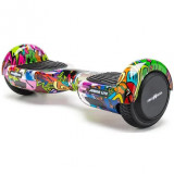 Hoverboard Junior Lite graffiti mov , roti 6.5 inch, autonomie 12 km, viteza 12 km/h ,motor 2 x 200W