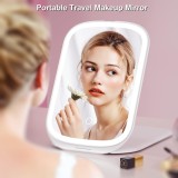 Oglinda Make Up Calatorie Pliabila, 72 LED, Reincarcabila USB, 3 Lumini, Touchscreen, Cadou Femei