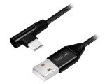 Cablu USB 2.0 USB-A la USB-C 0.3m Negru, Logilink