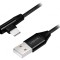 Cablu USB 2.0 USB-A la USB-C 0.3m Negru
