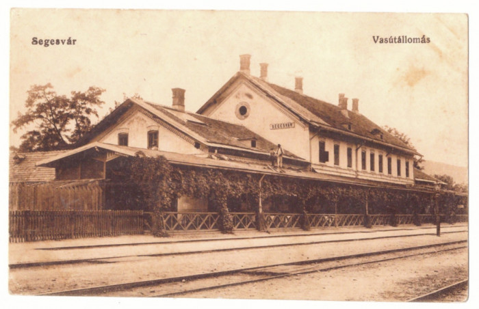 5426 - SIGHISOARA, Mures, Railway Station - old postcard, CENSOR - used - 1917