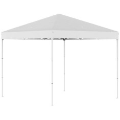 Pavilion pentru gradina/comercial, cadru metalic, material Oxford, pliabil, cu inaltime ajustabila, alb, 2.45x2.45x2.45 m