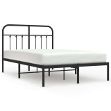 Cumpara ieftin Cadru de pat metalic cu tablie, negru, 120x200 cm