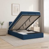 Cumpara ieftin Pat Ottoman cu Saltea si LED albastru 120 x 200 cm Tesatura
