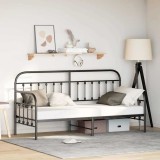VidaXL Cadru de pat de zi cu headboard Negru 80 x 200 cm Oțel