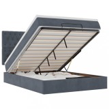 Cumpara ieftin Cadru de pat otoman cu saltele Gri inchis 140x190cm catifea