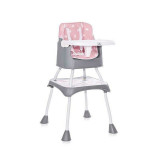 Lorelli - Scaun de masa inalt pentru copii, Trick, convertibil 3in1, Pink Bears