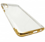Husa silicon Forcell New Electro transparenta cu margini electroplacate aurii pentru Samsung Galaxy A30s / A50